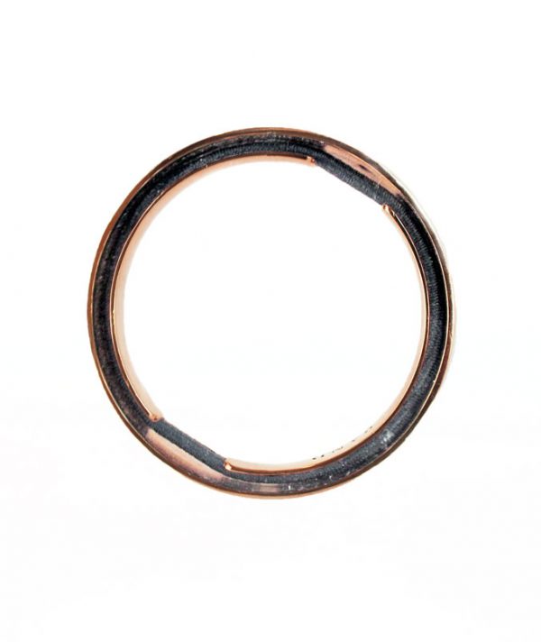 Bangle & Band rose gold plated hair tie bracelet; this beautiful jewelry features a small channel on the side of the bangle for the purpose of storing a hair tie.